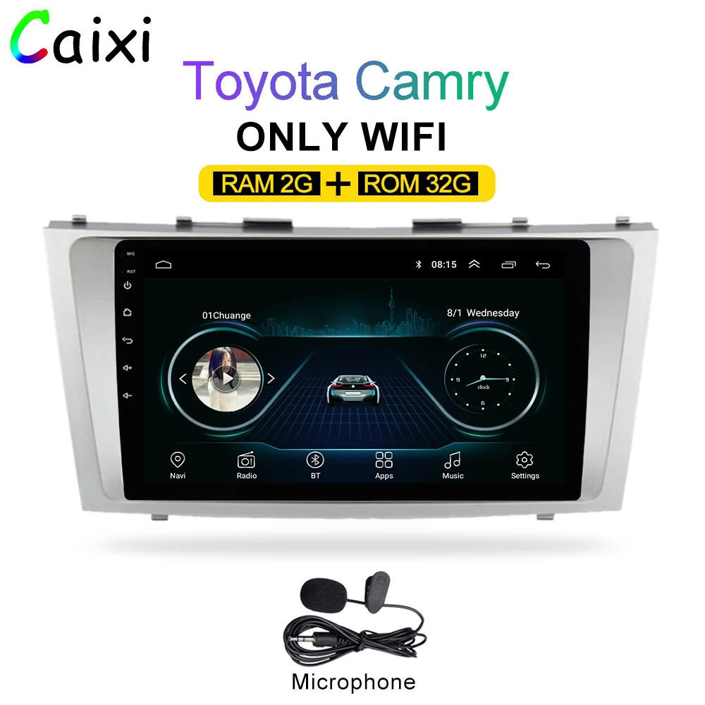 cx-ca-32G-MIC Автомобиль Xi 2din 9 дюймов 2.5D Android 8,1 Автомобильный DVD Радио мультимедийный плеер для Toyota Camry 2007 2008 2009 2010 2011 Навигация gps - Цвет: cx-ca-32G-MIC