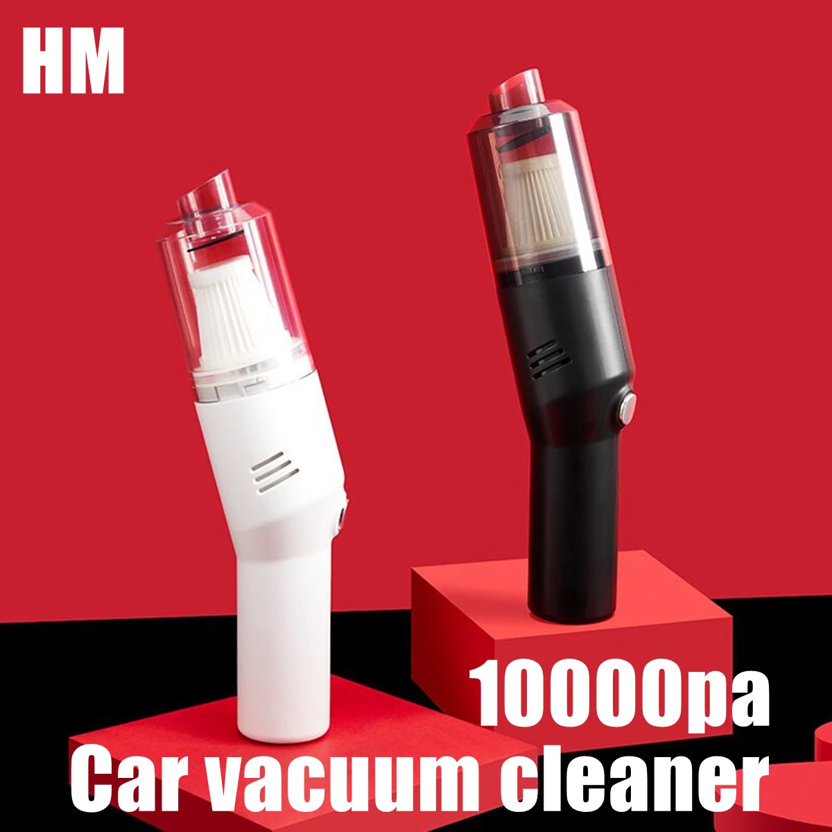 

HM Car Vacuum Cleaner Portable Handheld Home Powerful Cyclone Wet Dry Wireless 120W Use USB Chargeable Durable Vacuum Cleaner