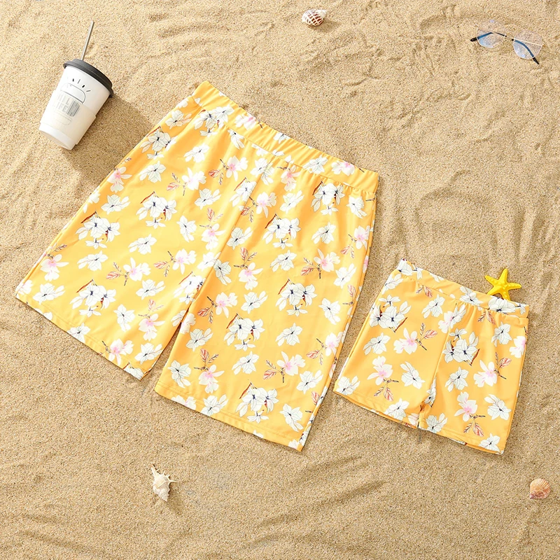 Семейный костюм для плавания цельный купальный мамы и дочки детский пляжный