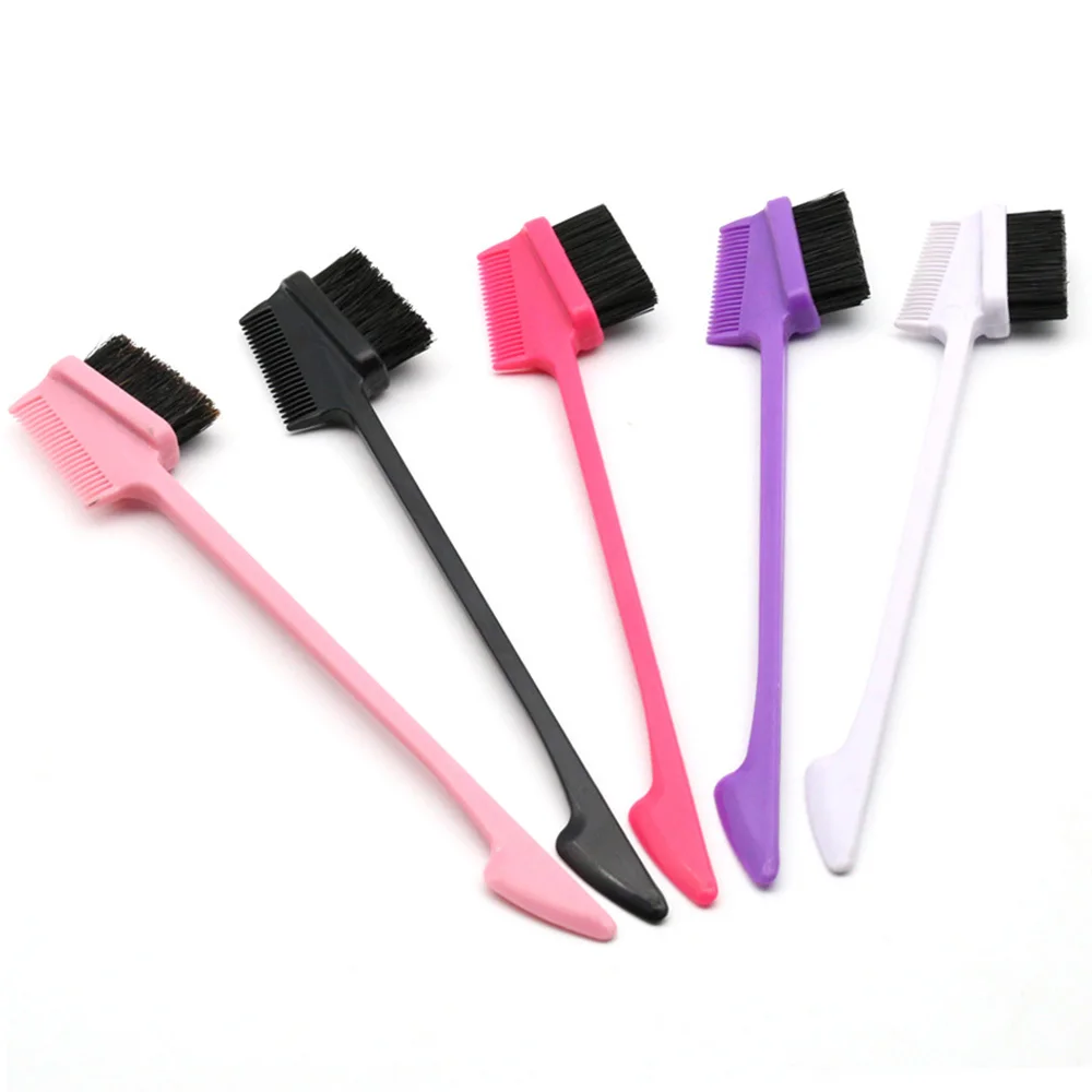 

1pc Double Sided Edge Control Hair Comb Hair Brush Salon Professional Hairbrush Hair Styling Accessories Random Color