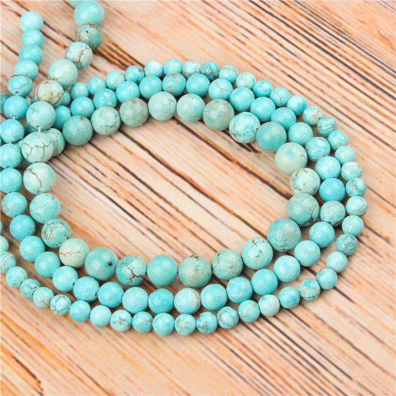 

Wholesale Blue Pine 4/6/8/10/12mm Natural Loose Beads Round Jewelry Bracelet Necklace DIY Production