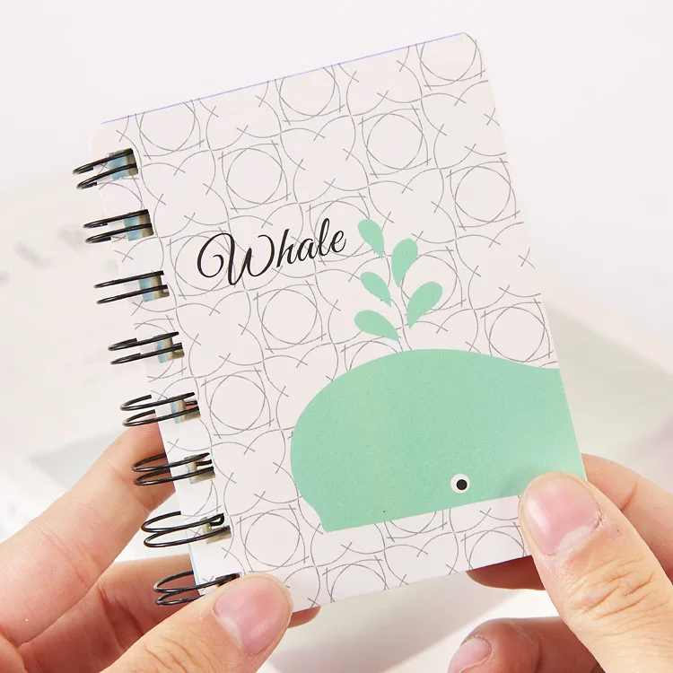 Мультяшный портативный мини спиральный блокнот жесткий чехол школьные