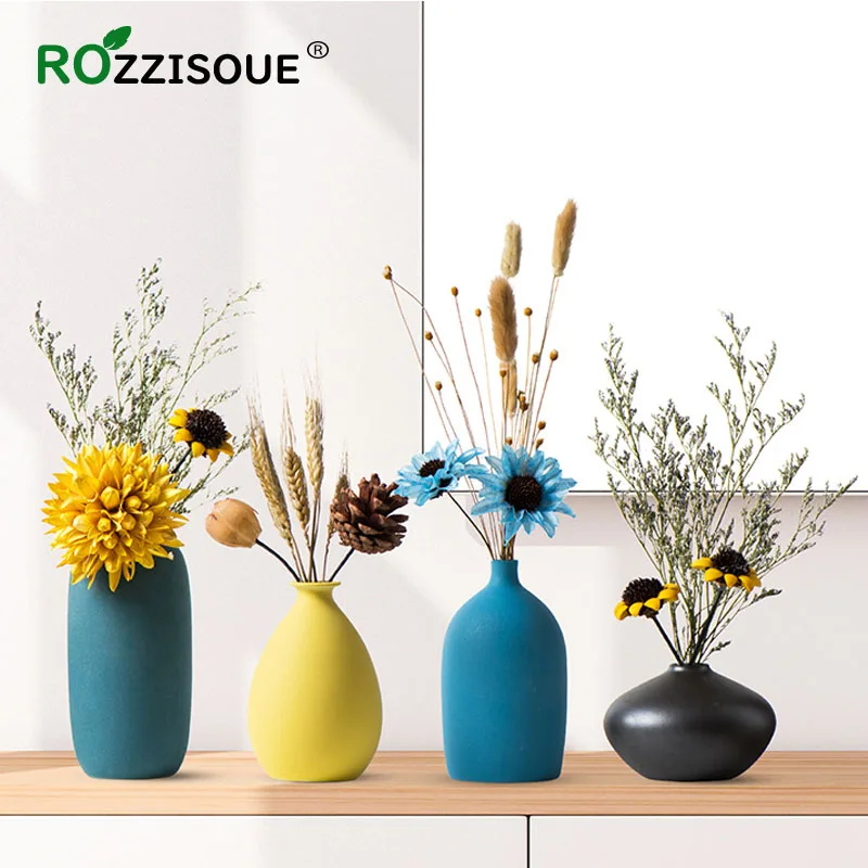 

Hot Sale Indoor Plant Pot Bonsai Planter Ceramic Wedding Vase Small Flower Pots House Plant Nordic Pot Ceramique Decorative Pots