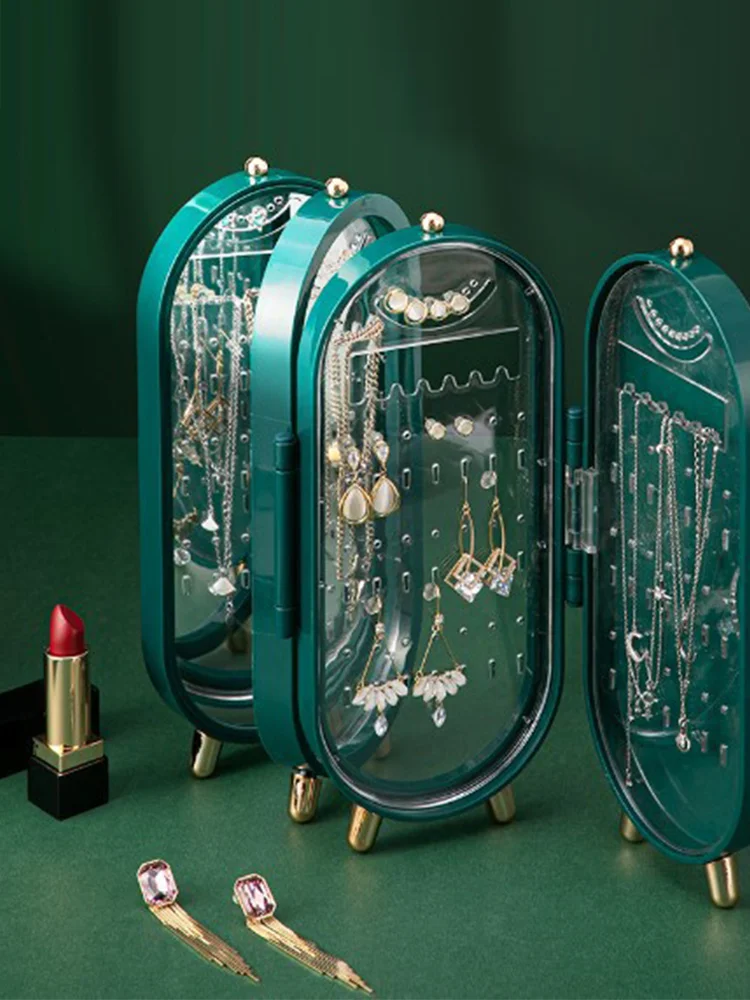 

Desktop Dustproof Folding Jewelry Box Display Stand Perfect Gift 11.5*6.5*23.5cm