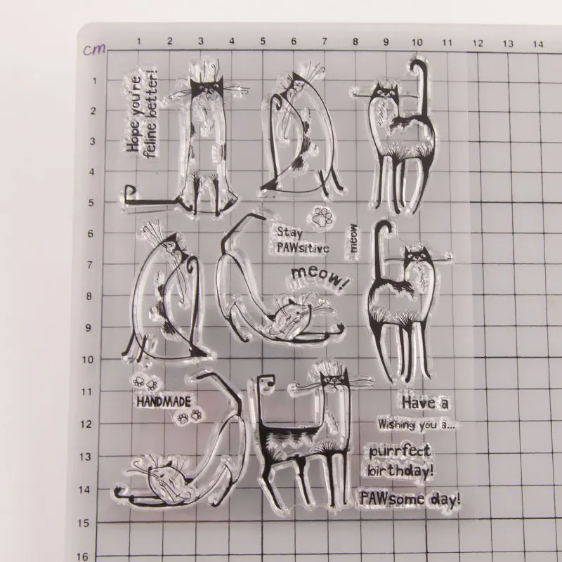 Прозрачный силиконовый штамп/печать с изображением животных 11x15 для