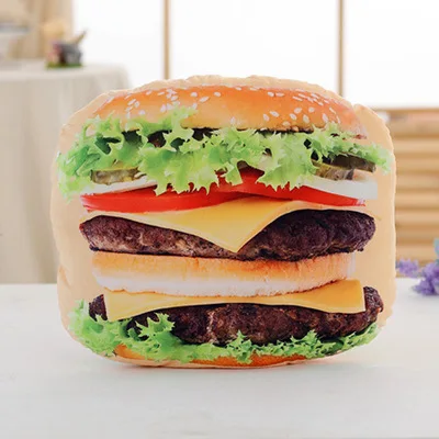 3D имитация плюшевой подушки мягкая мультяшная пицца &amp бисквит гамбургер хлеб