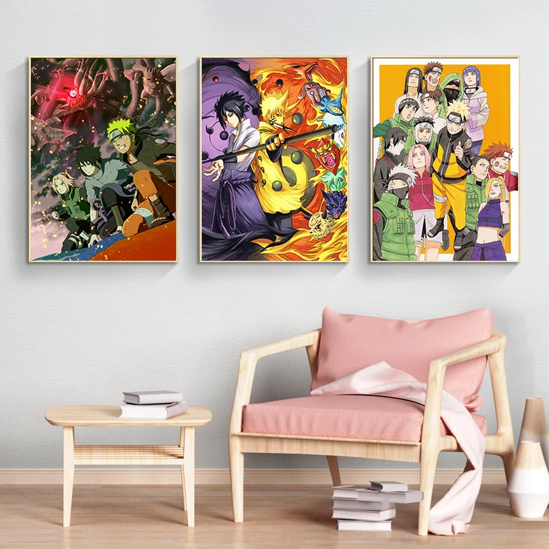 Мультяшный аниме ниндзя постер картина в скандинавском стиле принты Современная