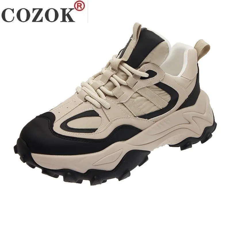

2021 Spring New Style Comfortable Plus Velvet Warm Women Casual Shoes Fashion Lace Mesh Sneaker Platform Vulcanized Women Shoes
