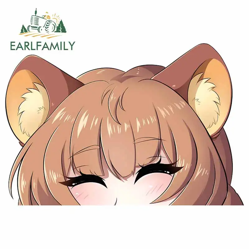 

EARLFAMILY 13cm x 9.1cm For Raphtalia Peeker DIY Motorcycle Car Sticker Surfboard Fine Decal Funny Graffiti Creative Decoration