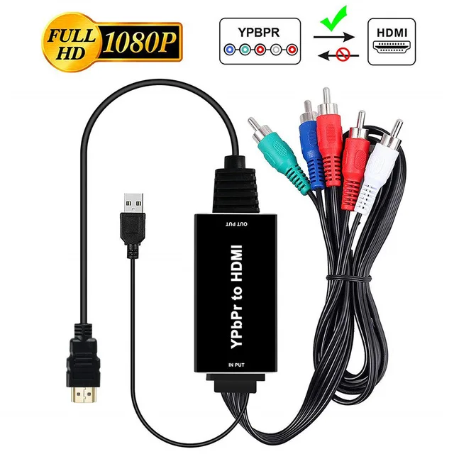 10 компл. HDMI к YPbPr кабель 5RCA RGB конвертер адаптер Поддержка 4K Видео Аудио для PS4 Xbox