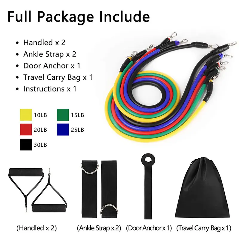 11 шт./компл. эластичные ленты оборудование для спортзала латексные упражнений