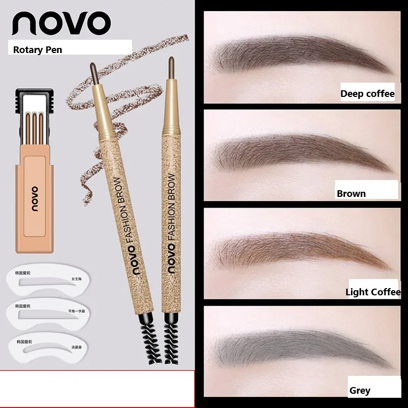 

Novo двухсторонний Водостойкий карандаш для бровей, набор кистей для бровей