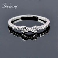 sinleery elegant bow knot wedding rings for women rose gold silver color wedding rings crystal engagement accessories jz456 ssp