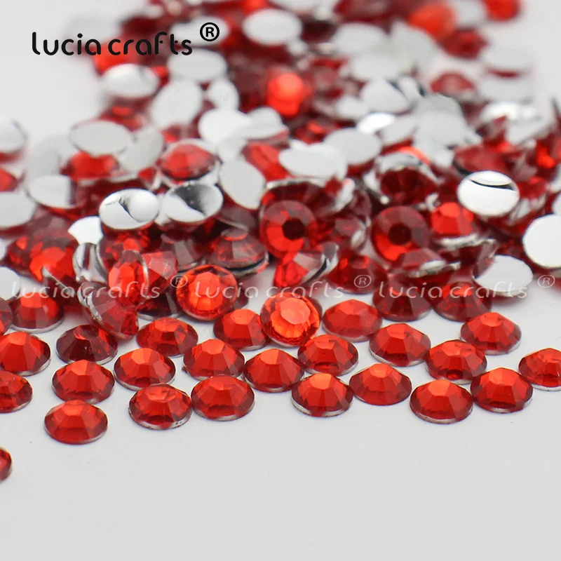 Red Lucia crafts, 4 мм, 1000 шт./лот, SS16, стразы из смолы с плоской задней поверхностью, сделай сам, для мобильного телефона, для дизайна ногтей, наклейки, дрель F0701 - Цвет: Red
