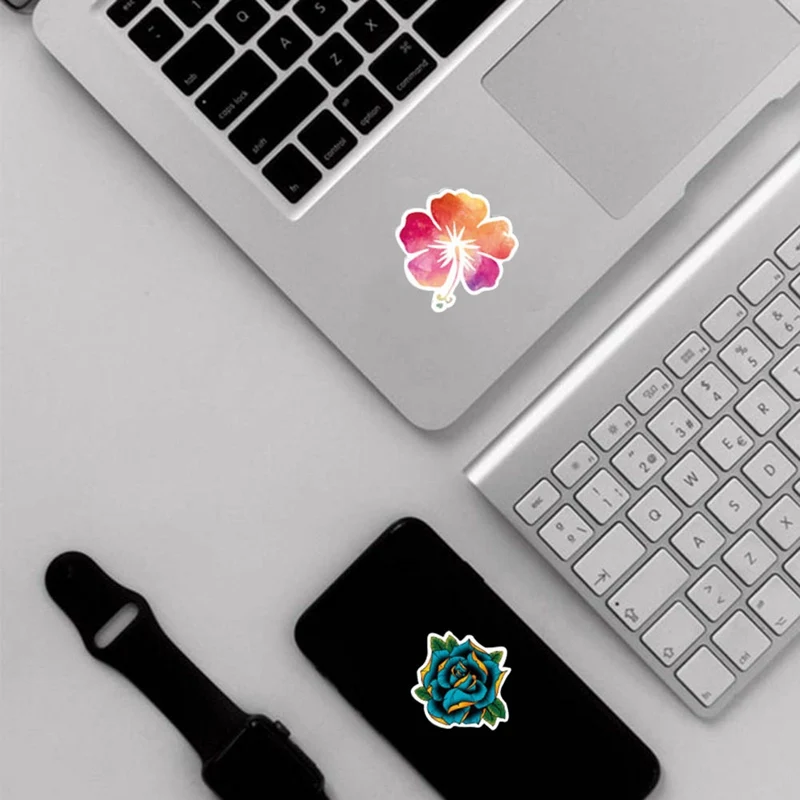 

50 PCS Flower Cartoon Stickers Beautiful Plant Creative Kawaii Graffiti Waterproof Sticker For DIY Laptop Fridge Suitcase Guitar