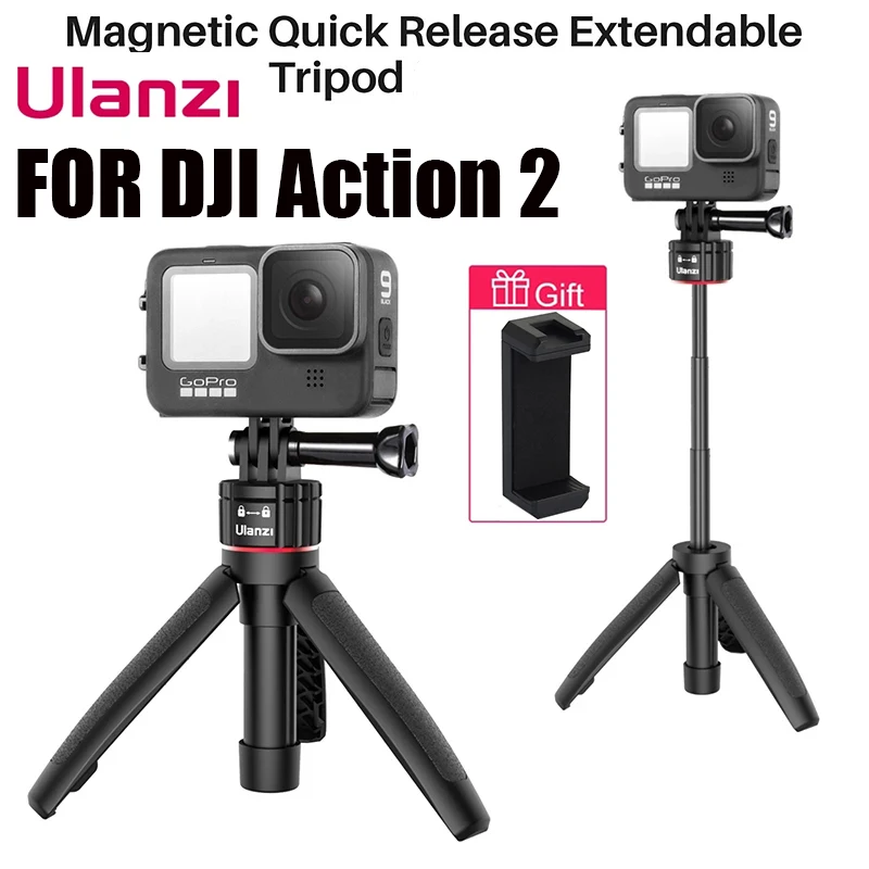 

Мини-штатив Ulanzi для DJI Action 2 Gopro 10 9 8 7, магнитный выключатель, раздвижная селфи-палка, аксессуары для экшн-камеры