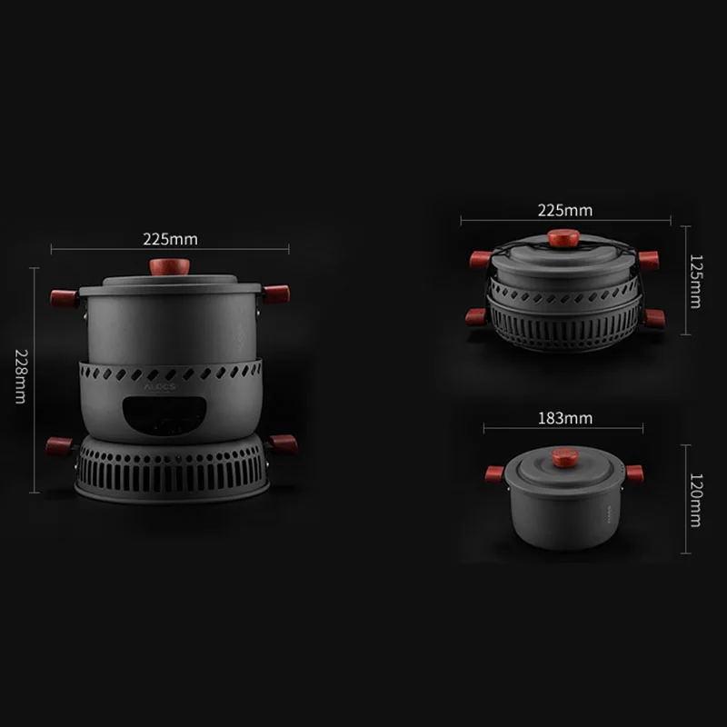 

ALOCS CW-C33 Outdoor Camping Cooking Gas Stove Burner with Pot and Windshield Backpacking Hiking Camping Picnic BBQ
