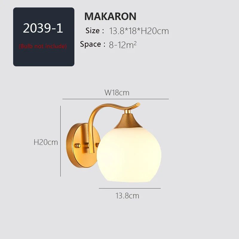 Post-modern glass LED wall light E27 Indoor lighting bedside lamp Nodic dining bedroom porch backgroud decorated AC85-265V | Освещение