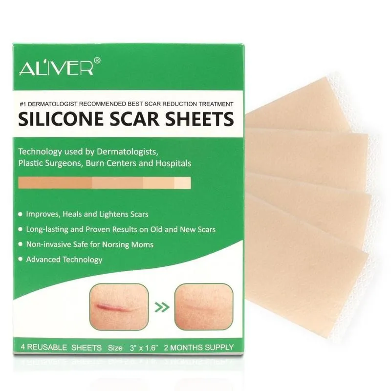 

4Pcs/Pack Scar Stickers Medical Silicone Gel Strips Patch Scar Away Treatment Sheet Tape Skin Repair Aliver Scar Patch