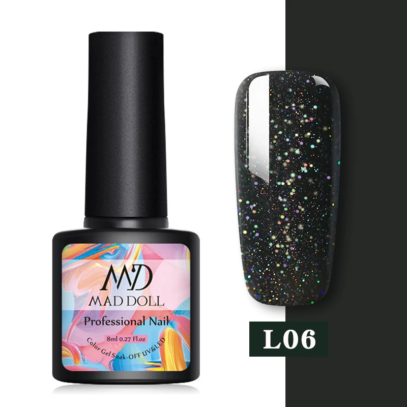 L06 MD MAD DOLL Магнитный Гель-лак голографический лак для ногтей кошачий глаз УФ Гель-лак Блестящий Гель-лак дизайн ногтей DIY маникюр - Цвет: L06