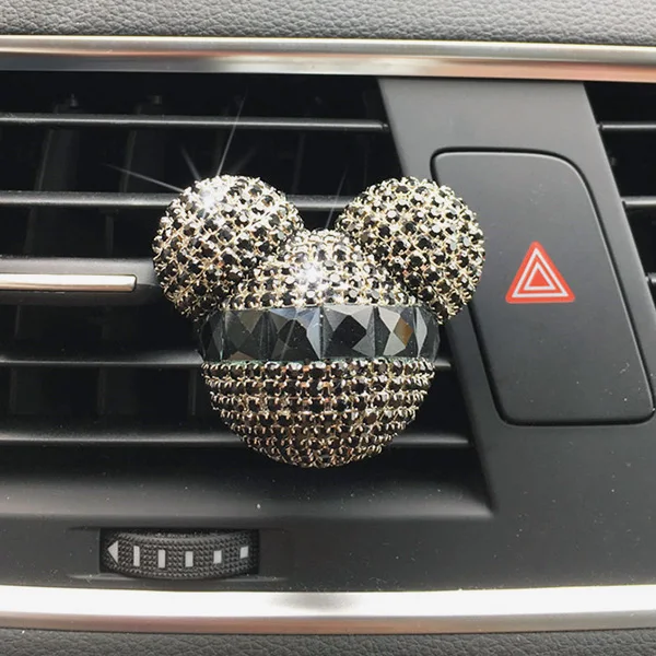 black Украшение автомобиля освежитель воздуха автомобиля авто выход духи клип автомобиль аромадиффузор Алмазный Bling автомобильные аксессуары интерьерные подарки - Название цвета: black
