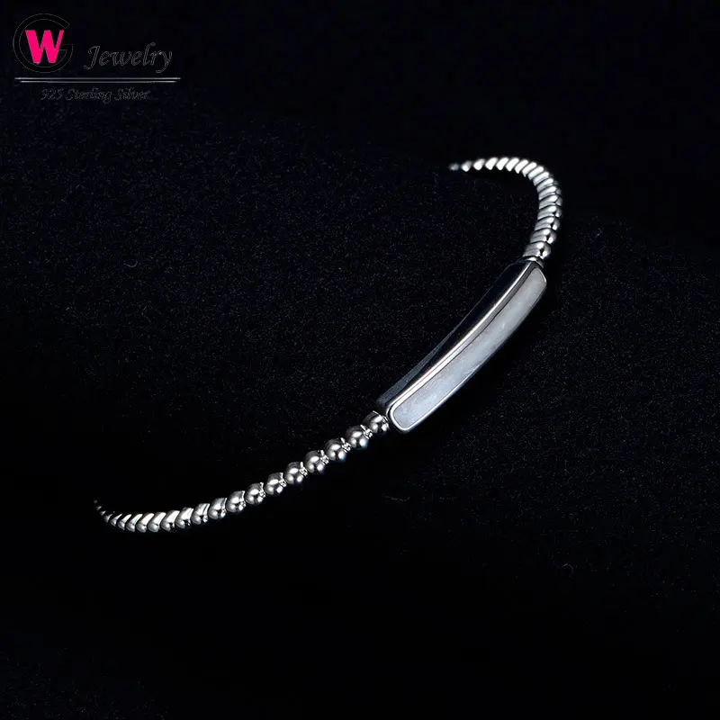 

GW Women 925 Silver Bracelets Cuff Bracelet Original Authentic Bangles Open Clasp Jewelry Women Pulseira Jewelry Making Gift
