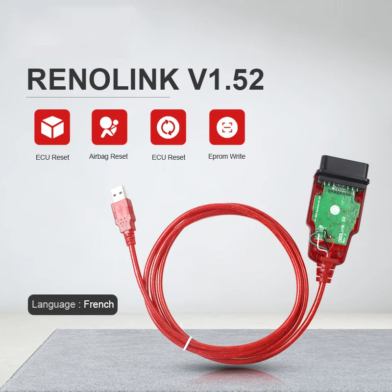 Программатор Renolink OBD2 V1.52 V1.87 ECU программирующий инструмент для renault Key Airbag ECM