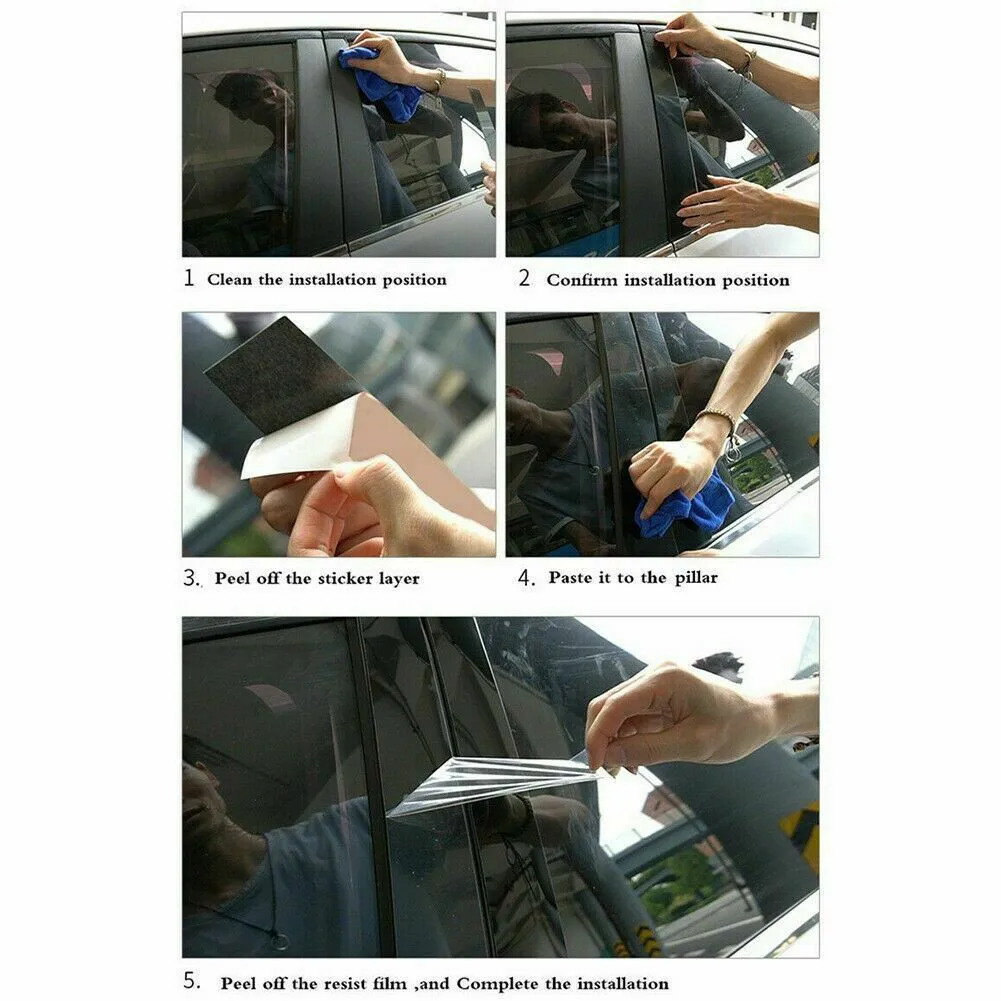 

8Pcs Black Pillar PostsWindow Door Trim Cover PC Plastic Waterproof Car Cover For Nissan Sentra 2020 2021