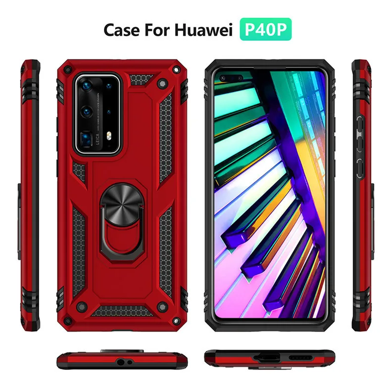 

Shockproof Case For Huawei P40 Pro Plus P40 Lite Mate 30 Pro Mate 20X Mate 20 Pro Nova 6SE P30 Pro Ring Holder Coque