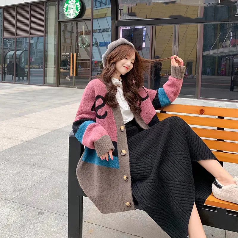

ATKULLQZ High quality Fashion Sweater Jacket Women Cardigan 2019 Autumn & Winter Wear New Korean Loose Lazy Wind Sweater female