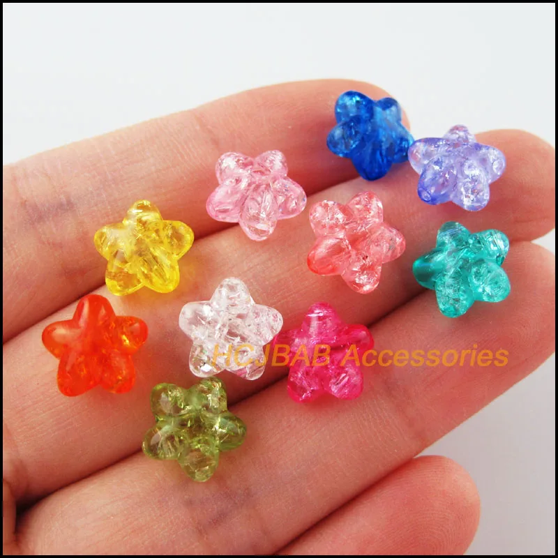 

70 New Star Acrylic Charms Spacer Beads Plastic Mixed Shivering 10mm