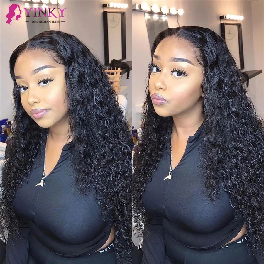 4x4 Closure Lace Front Human Hair Wigs 30 Inch Curly Long Length Wigs for Black Woman with Baby Hair 250% Brazilian Curly Wigs