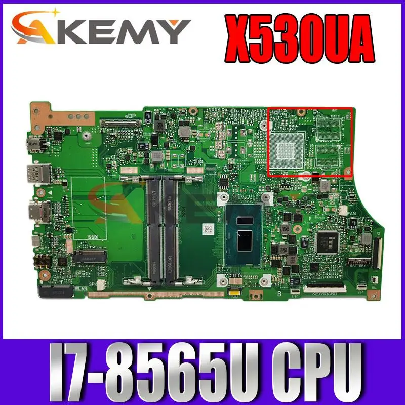

X530UA notebook mainboard For ASUS VivoBook S15 S530U S530UA X530U X530UA X530UN laptop motherboard W/ I7-8565U CPU test 100% ok