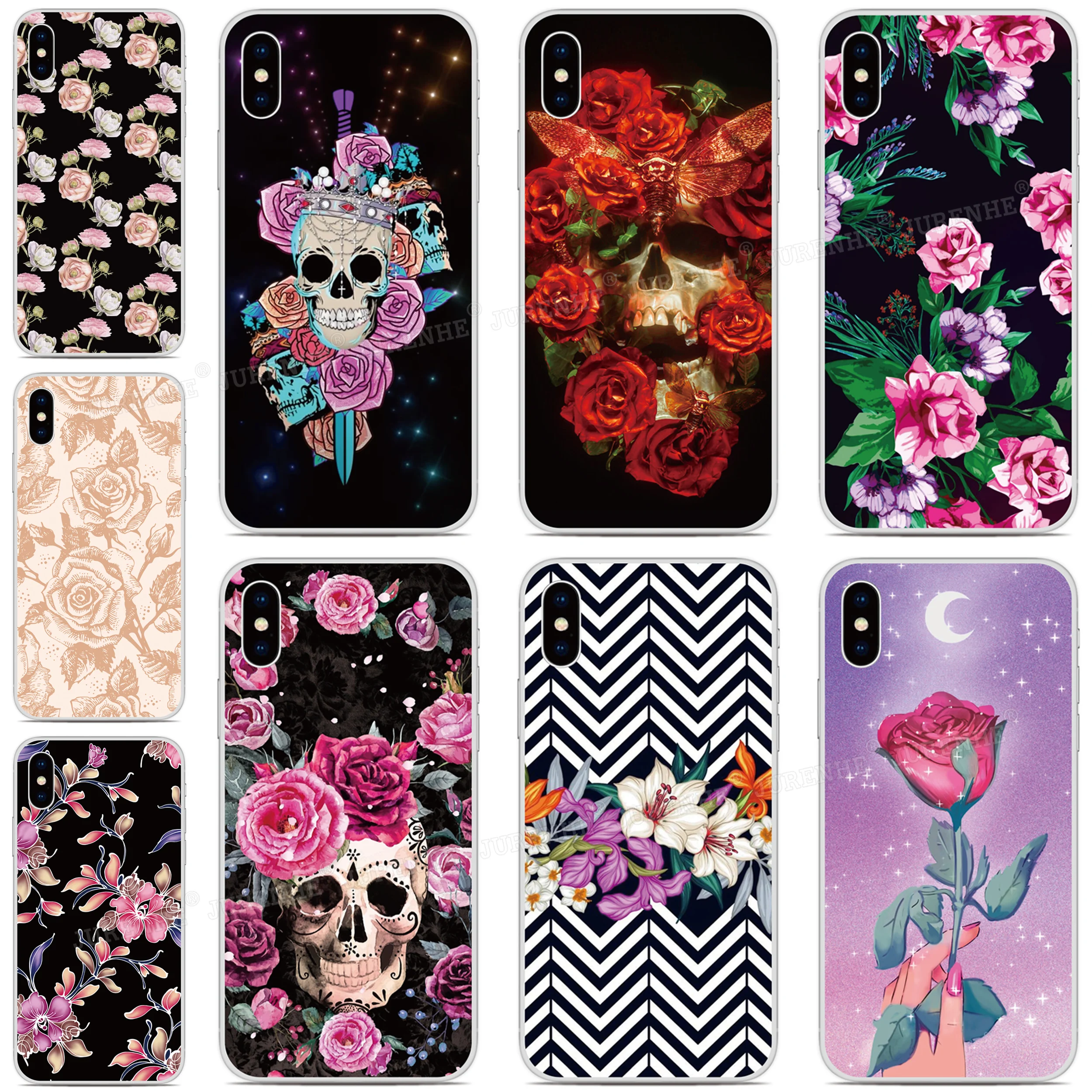 

tpu Soft Beautiful Floral Phone Case For iPhones SE 2020 SE2 SE 2 XR X XS 11 Pro MAX 6 6S 7 8 9 Plus For iPod Touch 7 6 5 Cover
