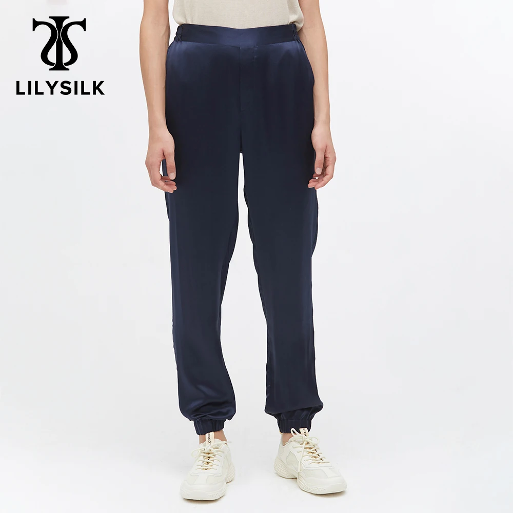 LILYSILK Silk Pants Elastic Hem Casual Women New Free Shipping