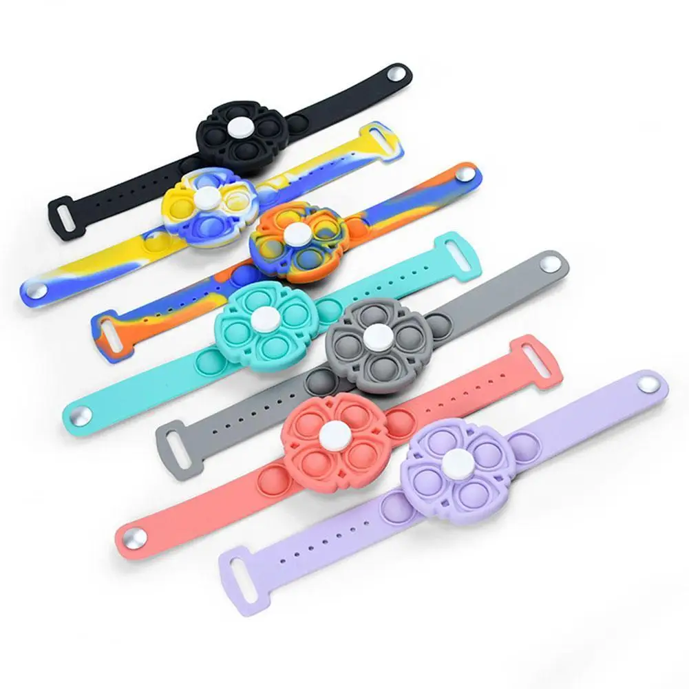 

1pc Push Bubble Bracelet Kid Simple Dimple Fidget Spinner Toys Silicone Wristband Hand Figet Sensory Unzip Bracelets Antistress