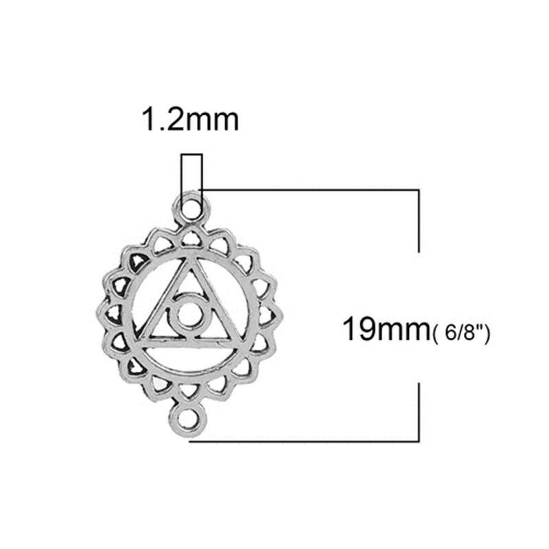 DoreenBeads мода сплав цинка на основе Исцеление йогой Разъемы Цветок Серебряный цвет