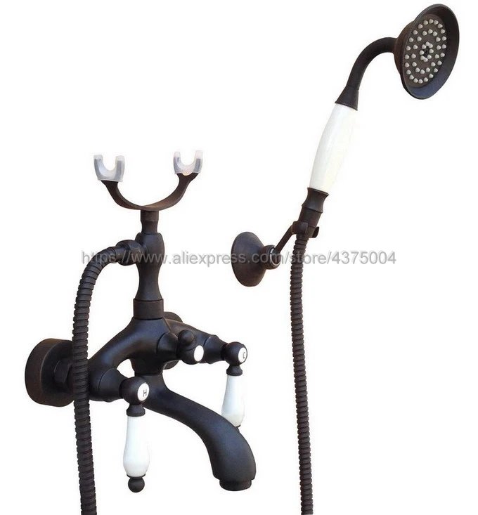 Масло втирают Бронзовый Смеситель для ванной комнаты кран настенный ручной