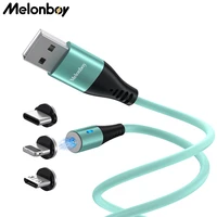 melonboy silicome magnetic charger cable type c micro usb cable for iphone 12 pro 11 mini xiaomi samsung fast charging cable