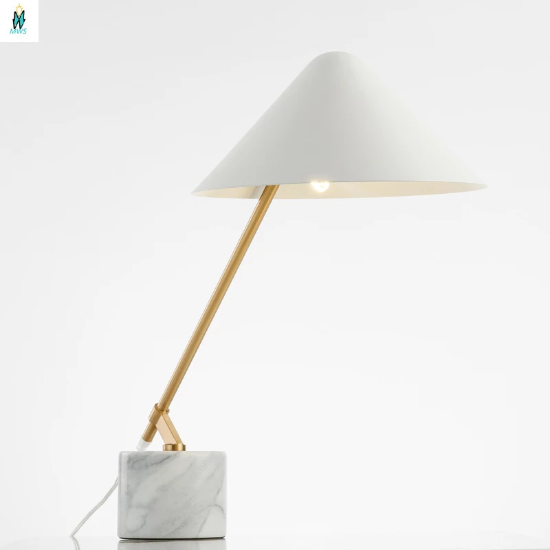 

Nordic Lvory White Table Lamp Modern Minimalist Marble Base E27 Light for Living Room Bedroom Study Bedside Decor Led Desk Lamps