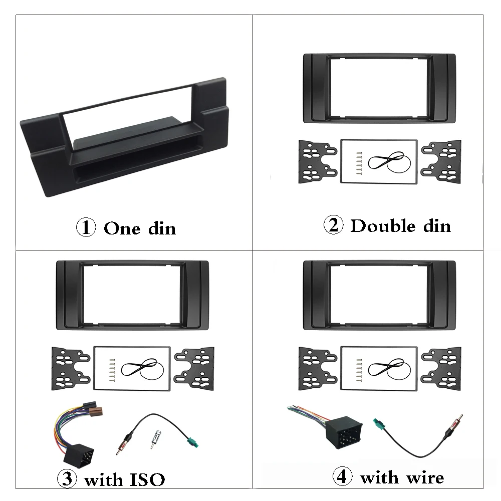 One or Double Din Fascia for BMW 5-Series E53 E39 Radio CD DVD GPS Stereo Panel Dash Mount Refit Trim Kit Surrounded Frame Bezel |