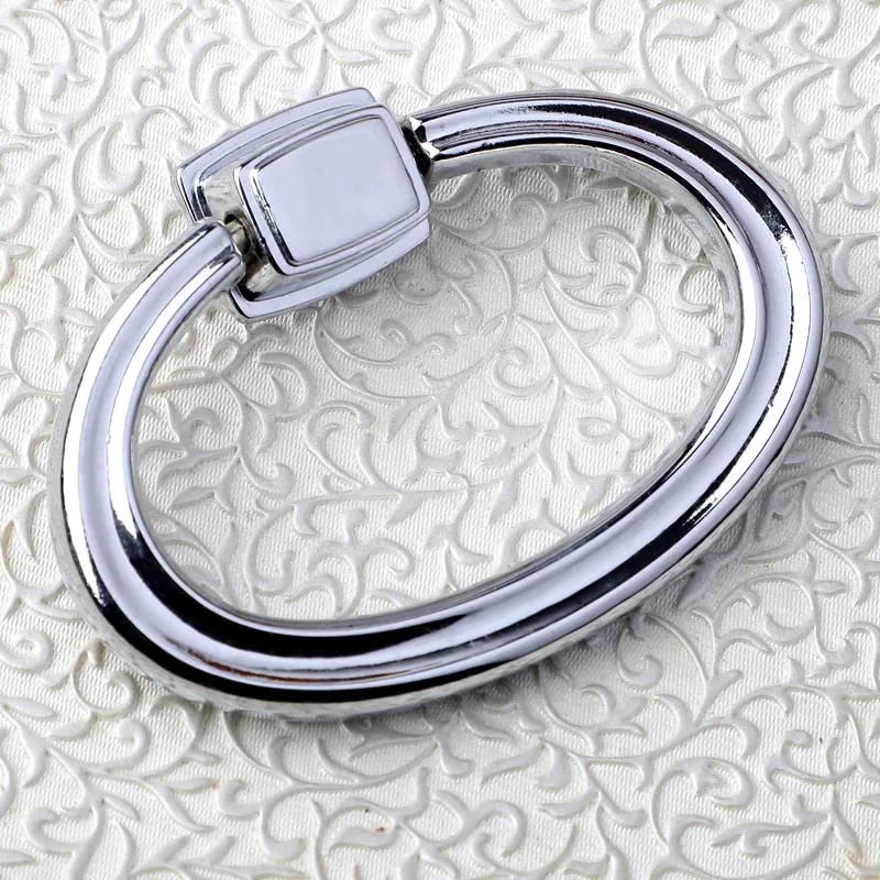 Дверь кухонного шкафа, телевизорная ручка-регулятор с отделкой из хрома, серебряная ручка для вытяжного дивана, современная простая овальная ручка латунного цвета диаметром 80 мм.