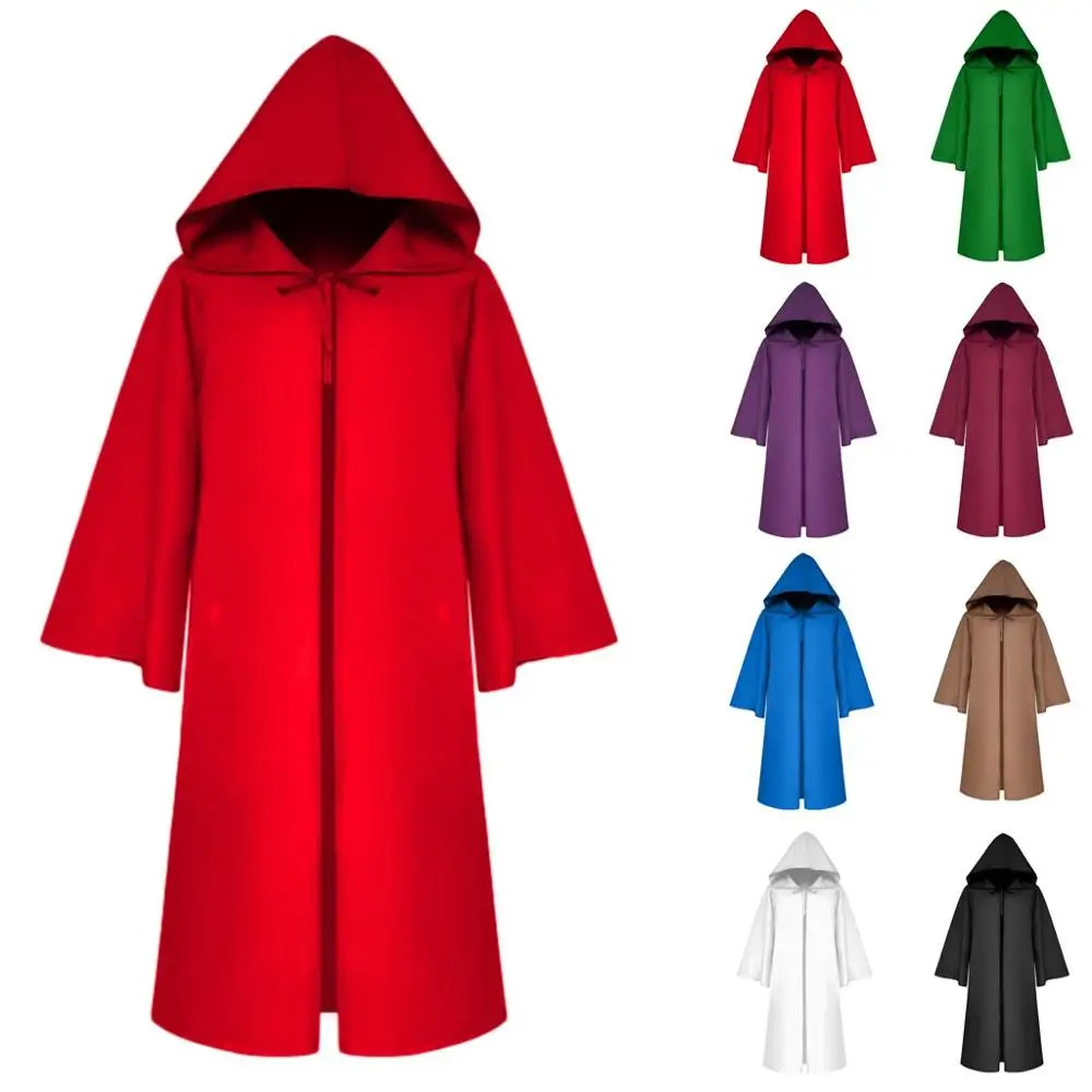 Женский винтажный однотонный плащ пончо с капюшоном на повязке зимняя накидка