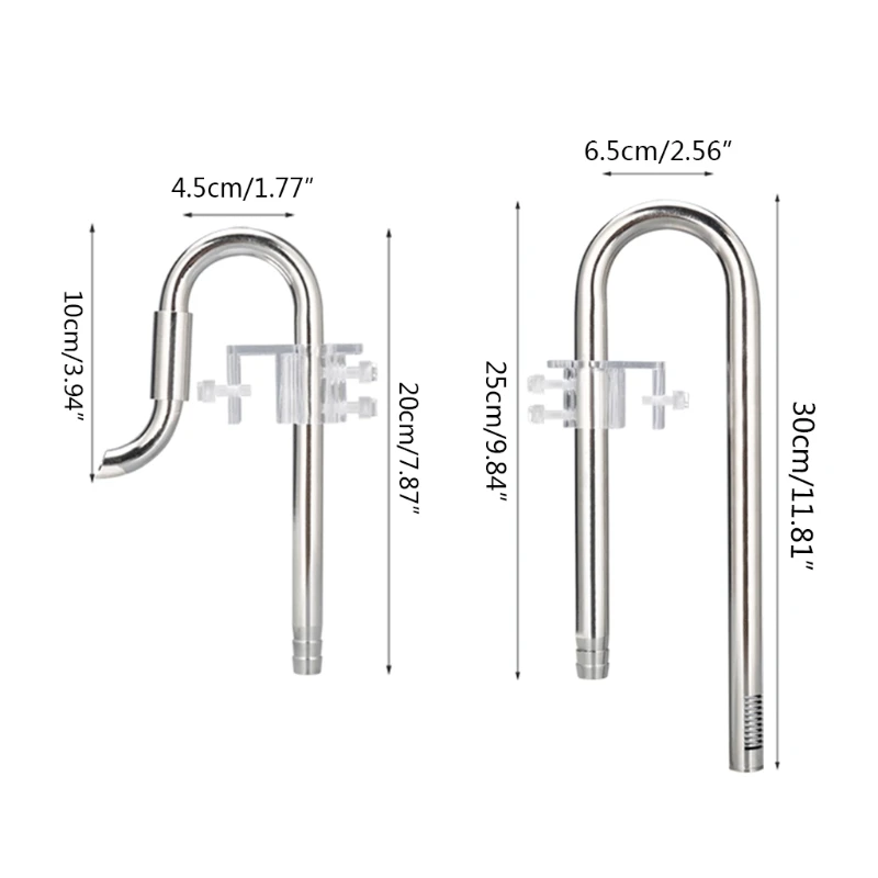 

Aquarium Water Grass Fish Tank Filter Inflow Outflow Lily Pipe Stainless Steel Tube with Surface Skimmer