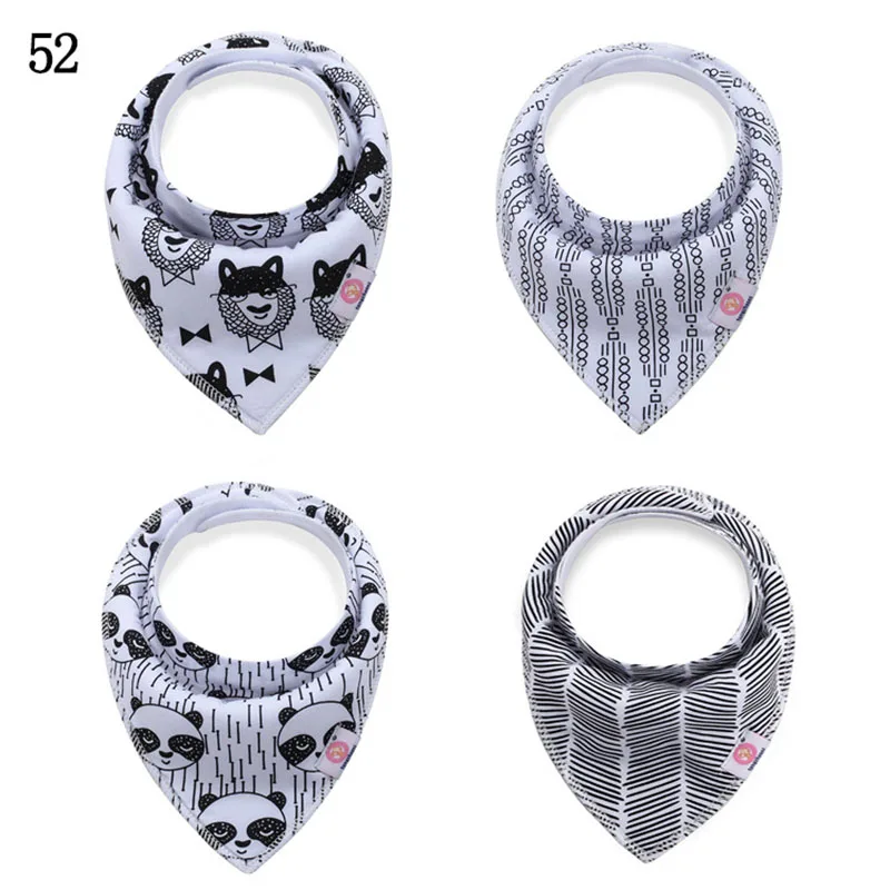 

4 Pcs/lot Kids' things Bib Burp Cloth Cotton Thick Water Absorption Baby Scarf Baby Bibs Boys Girls Fashion Triangle Towel