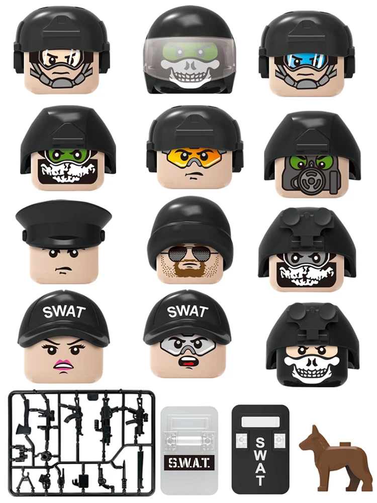 Конструктор городской военный спецназ солдат полиция MOC оружие пистолеты набор