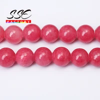 natural stone pink chalcedony jades beads round loose spacer beads for jewelry making 4681012mm diy handmade bracelets 15