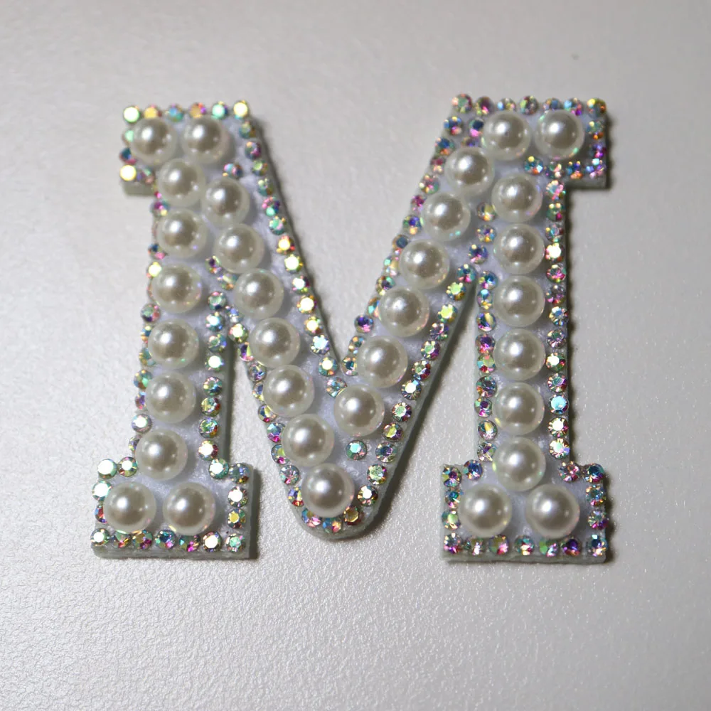 Модные вышитые бусинами нашивки с 26 английскими буквами для одежды Пришивные