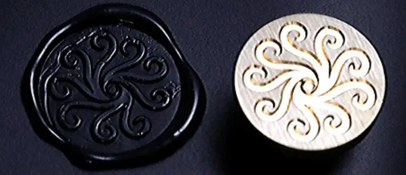 Головка штемпеля с пятью личностью Ретро деревянная печать на воске Свадебный