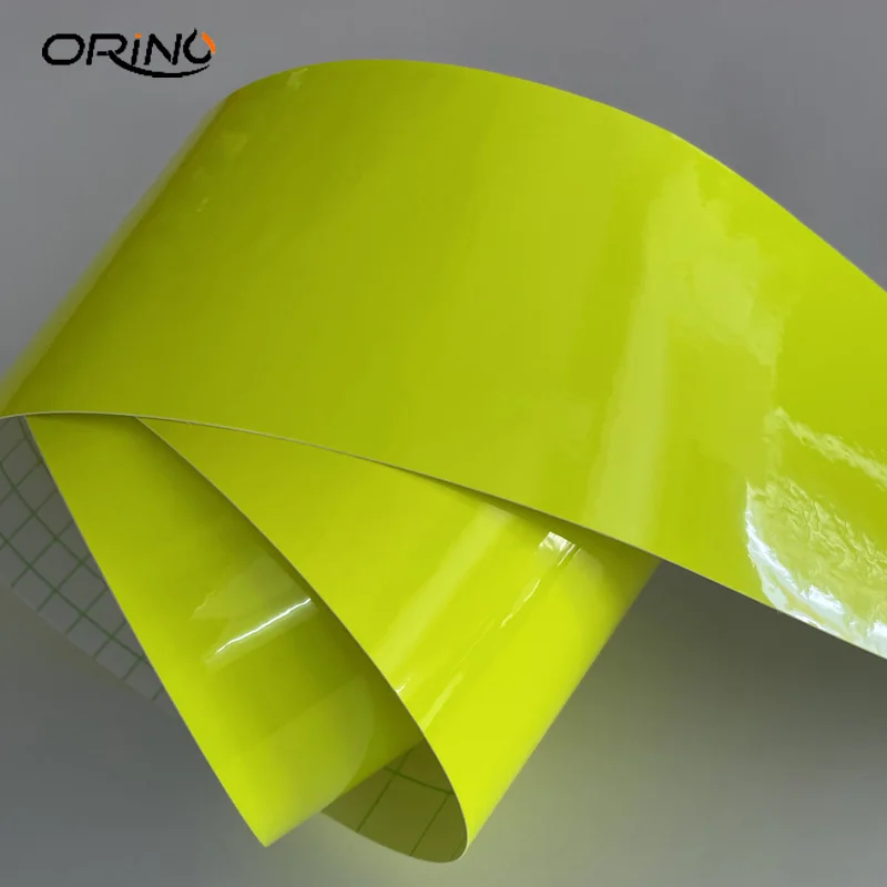10cm width Glossy Neon Fluorescent Yellow Vinyl Car Wrap Film Sheet Roll with Air Release Technology | Автомобили и мотоциклы